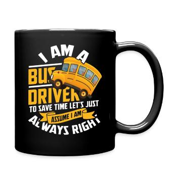 Bus - Tasse einfarbig - Schwarz - Rechts