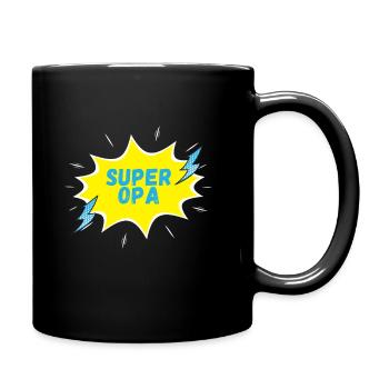 SUPER OPA! - Tasse einfarbig - Schwarz - Rechts