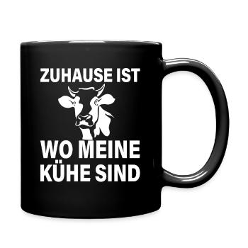 Zuhause Ist Wo Meine Kühe Sind - Tasse einfarbig - Schwarz - Rechts