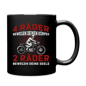 2 Räder Bewegen deine Seele Motorrad Biker - Tasse einfarbig - Schwarz - Rechts
