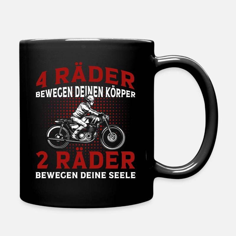 2 Räder Bewegen deine Seele Motorrad Biker - Tasse einfarbig - Schwarz
