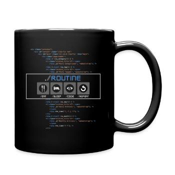 Eat, Sleep, Code, Repeat, A Developer Routine - Full Colour Mug - black - Right