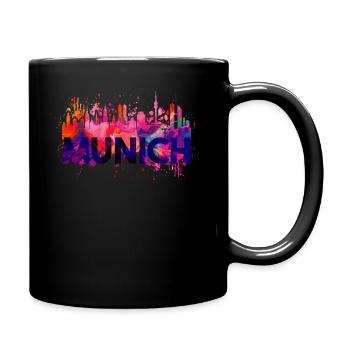Munich Skyline Baynern - Full Colour Mug - black - Right