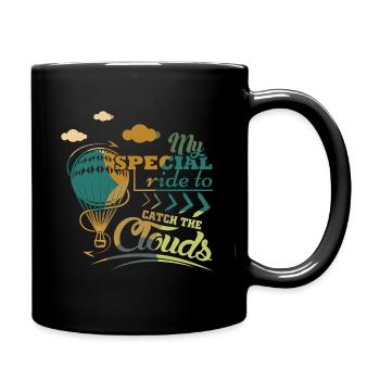 Ballon à air chaud disant - Mug uni - noir - Droite
