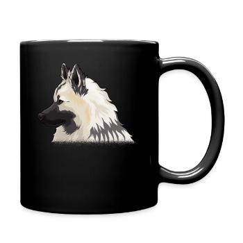 Eurasier Kopf Hund Hundeportrait Geschenk - Tasse einfarbig - Schwarz - Rechts