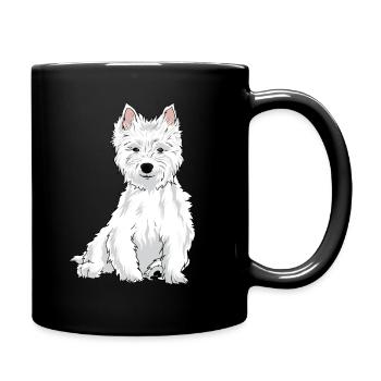 Westie Hund West Highland White Terrier Geschenk - Tasse einfarbig - Schwarz - Rechts