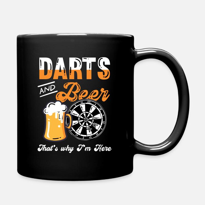 Cadeaux pour les joueurs de fléchettes avec motif de fléchettes, - Mug uni - noir