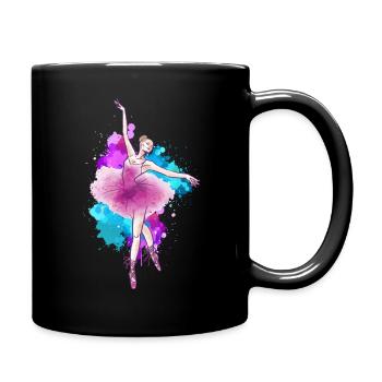 Danseuse de ballet Danse de ballerine colorée - Mug uni - noir - Droite