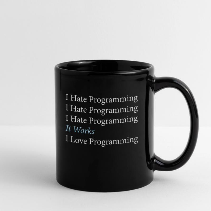 I Hate Programming Programmierer Coding Tasse einfarbig
