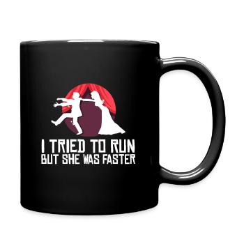 Wedding tried running - Full Colour Mug - black - Right