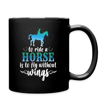 Cavalier équestre chevaux - Mug uni - noir - Droite