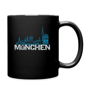 München skyline - Tasse einfarbig - Schwarz - Rechts
