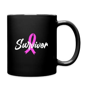 Breast cancer pink cancer ribbon cancer ribbon - Full Colour Mug - black - Right