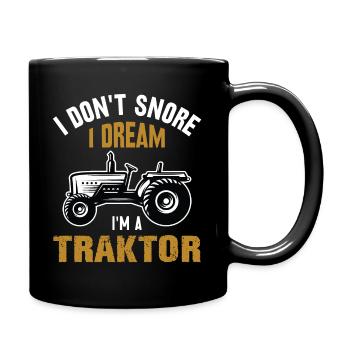 Ich schnarche nicht Traktor Trecker lustig Spruch - Tasse einfarbig - Schwarz - Rechts