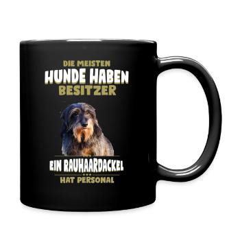 Rauhaardackel Tshirt - Rauhaardackel Hund Shirt - Tasse einfarbig - Schwarz - Rechts
