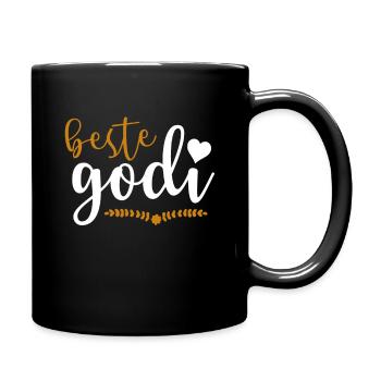 Beste Godi Firmgodi Taufgodi Geschenkidee - Tasse einfarbig - Schwarz - Rechts