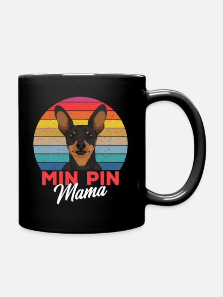 Cadeau de propriétaire de chien Pinscher miniature - Mug uni - noir