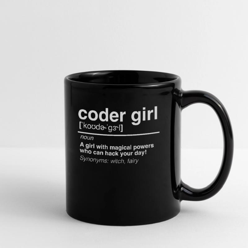 Coder Girl Software Entwickler Engineer Geschenk Tasse einfarbig
