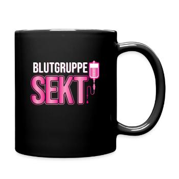 Blood group sparkling wine Funny gift for sparkling wine drinkers - Full Colour Mug - black - Right