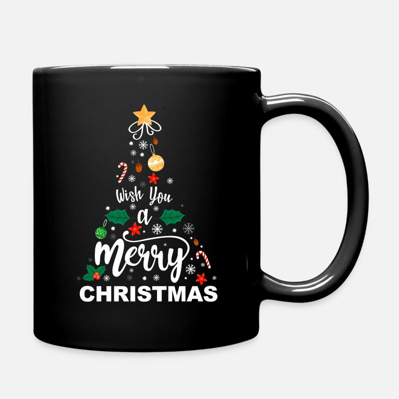 Christmas tree colorful symbol - Full Colour Mug - black