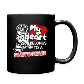 My Heart Belongs To A Saint Bernard - Full Colour Mug - black - Right