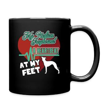 Mein italienischer Windhund Ein Herzschlag an meinen Füßen Tee - Tasse einfarbig - Schwarz - Rechts