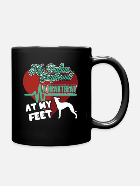 My Italian Greyhound A Heartbeat At My Feet Tee - Full Colour Mug - black