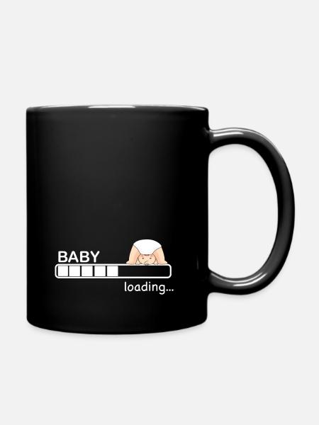 Baby loading offspring pregnancy gift - Full Colour Mug - black
