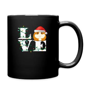 Cochon d'Inde aime Noël - Mug uni - noir - Droite