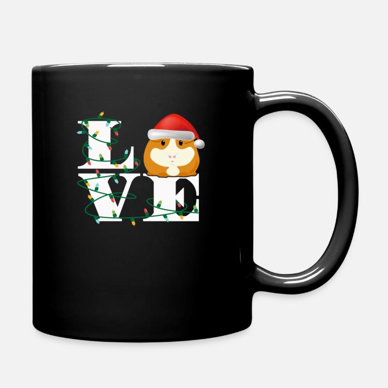 Guinea Pig Love Christmas - Full Colour Mug - black