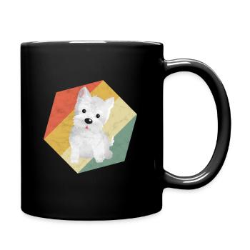 Westie Graphic White Highland Terrier Gift - Full Colour Mug - black - Right