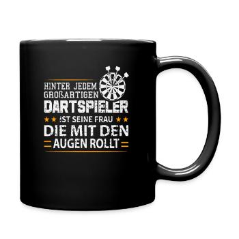 Dart Darts Bullseye Dartspieler Dartboard Geschenk - Tasse einfarbig - Schwarz - Rechts