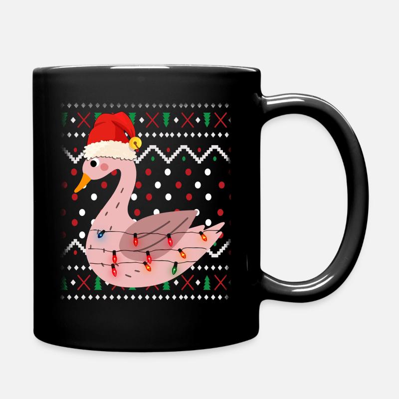 Schwan Ugly Christmas - Tasse einfarbig - Schwarz