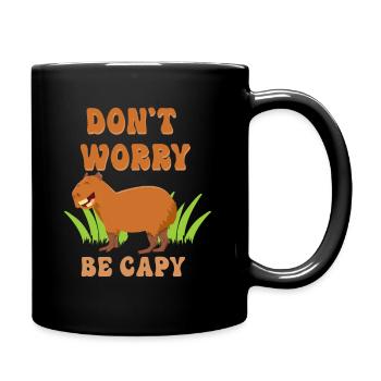 Capybara Spruch Lustig - Tasse einfarbig - Schwarz - Rechts