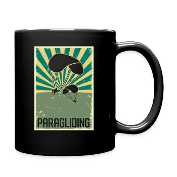 Paraglider aerobatics hobby paraglider - Full Colour Mug - black - Right