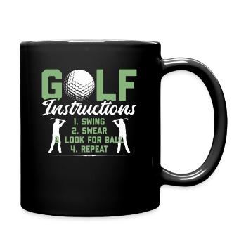 Golf Lustig Golfen Golfspieler Geschenk Golfer - Tasse einfarbig - Schwarz - Rechts