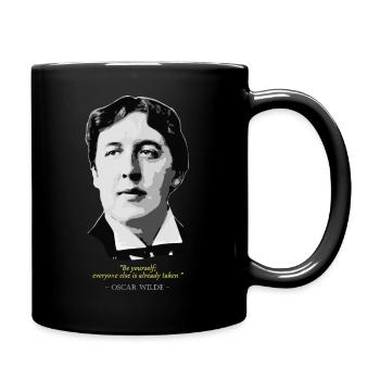 Oscar Wilde Quote - Full Colour Mug - black - Right