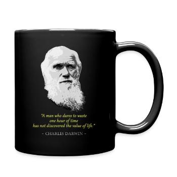Charles DarwinZitat - Tasse einfarbig - Schwarz - Rechts