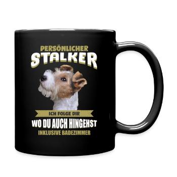 Foxterrier Tshirt - Foxterrier Shirt - Tasse einfarbig - Schwarz - Rechts