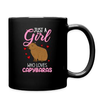 Nur ein Mädchen, das Capybara, Capybara liebt - Tasse einfarbig - Schwarz - Rechts