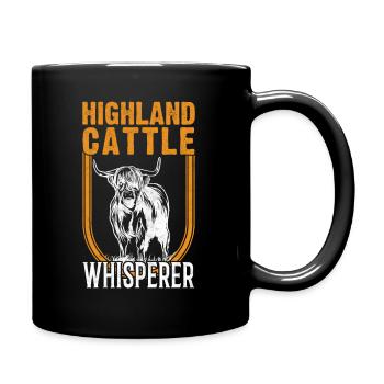 Highland Cattle Whisperer Kuh Rinder Bauer - Tasse einfarbig - Schwarz - Rechts