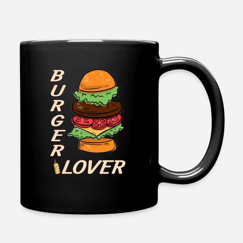 Amoureux des hamburgers - Mug uni - noir