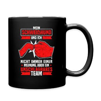 Hannoverscher Schweißhund - Ein unschlagbares Team - Tasse einfarbig - Schwarz - Rechts