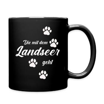 Landseer Hund Hundefreunde Herrchen Landseers - Tasse einfarbig - Schwarz - Rechts