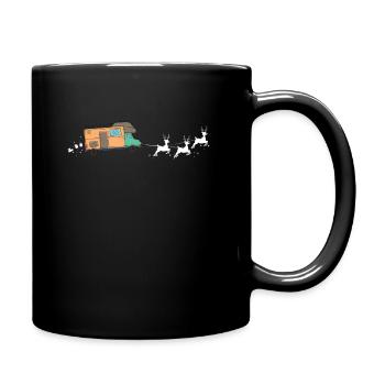 Van Life Reindeer Christmas Camper - Full Colour Mug - black - Right