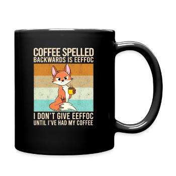 Coffee Spelled Backwards Is EEFFOC Fox Drink - Full Colour Mug - black - Right