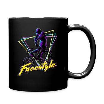 BMX Halfpipe Freestyle Stunt Vaporwave Geschenk - Tasse einfarbig - Schwarz - Rechts