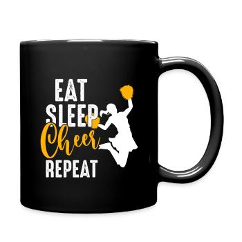 Eat Sleep Cheer Repeat - Süßes Cheerleading-Tanzge - Tasse einfarbig - Schwarz - Rechts