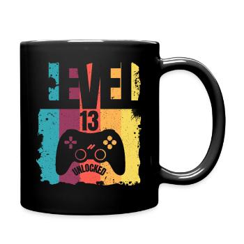 Cadeau d'anniversaire débloqué niveau 13 pour les enfants - Mug uni - noir - Droite