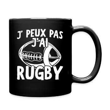 Rugby Lustiger Spruch Rugbyspieler - Tasse einfarbig - Schwarz - Rechts